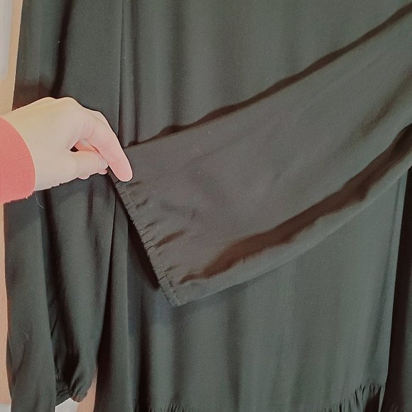 Anthropologie Meadow Rue Minutiae Black Drop Waist ruffle mini Dress - Picture 11 of 11